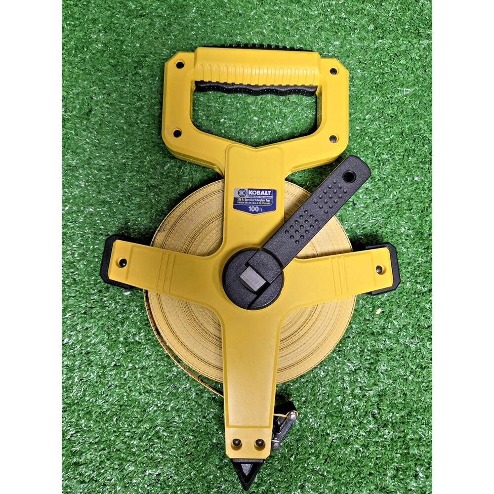 Kobalt 100 ft Open Reel Fiberglass Tape Measure - Surveyor Measuring Tape